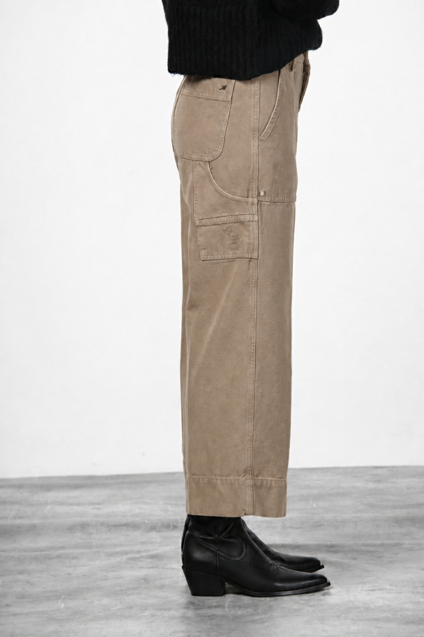 Dallas Wide pantalone chino donna in canvas straight fit
