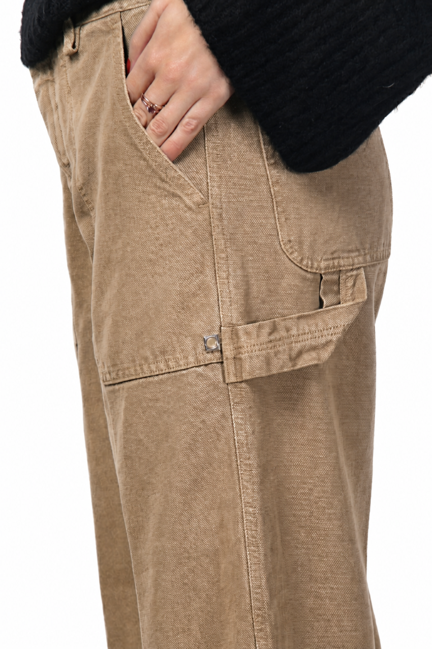 Dallas Wide pantalone chino donna in canvas straight fit