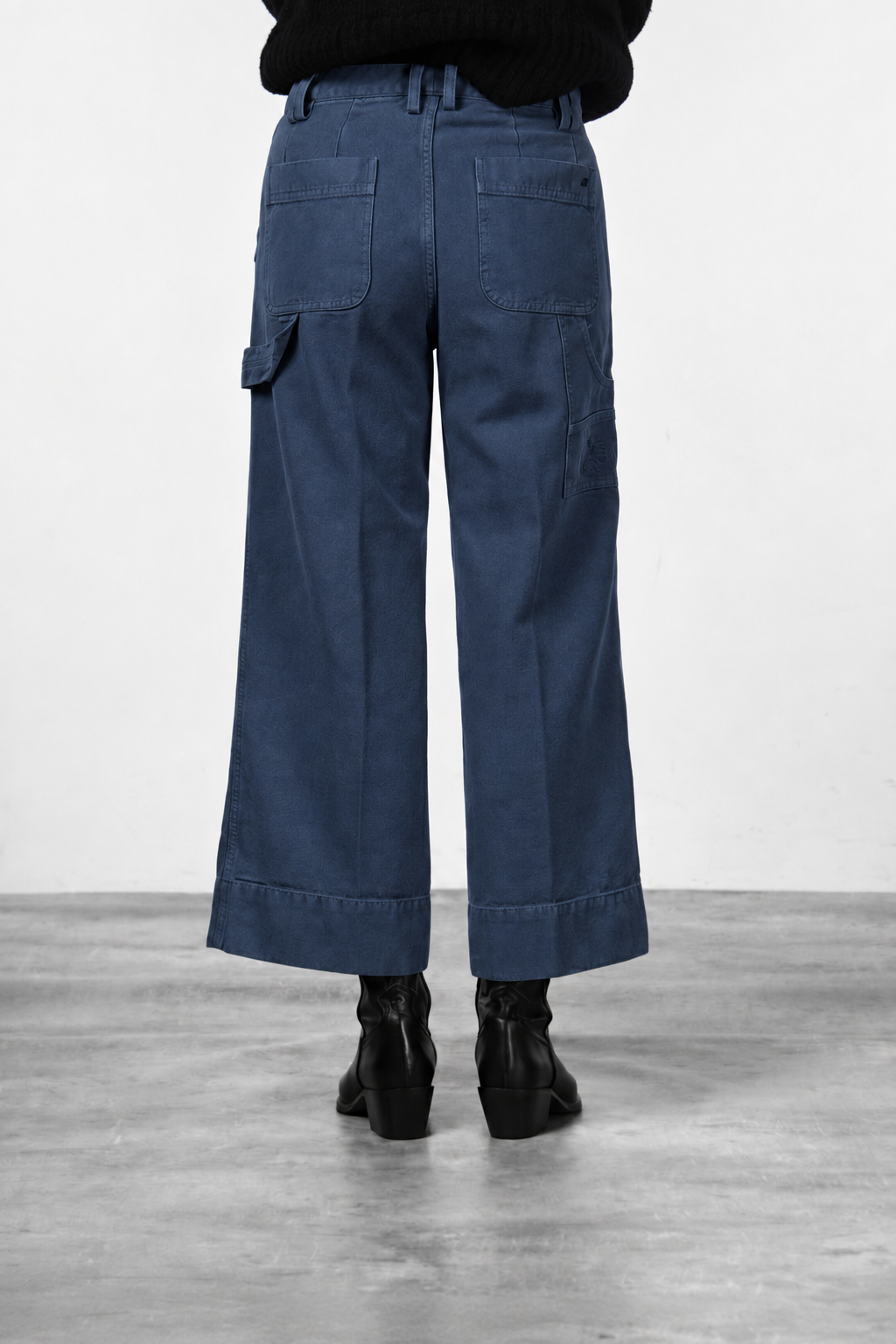 Dallas Wide pantalon chino femme en canvas straight fit