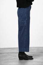 Dallas Wide pantalon chino femme en canvas straight fit