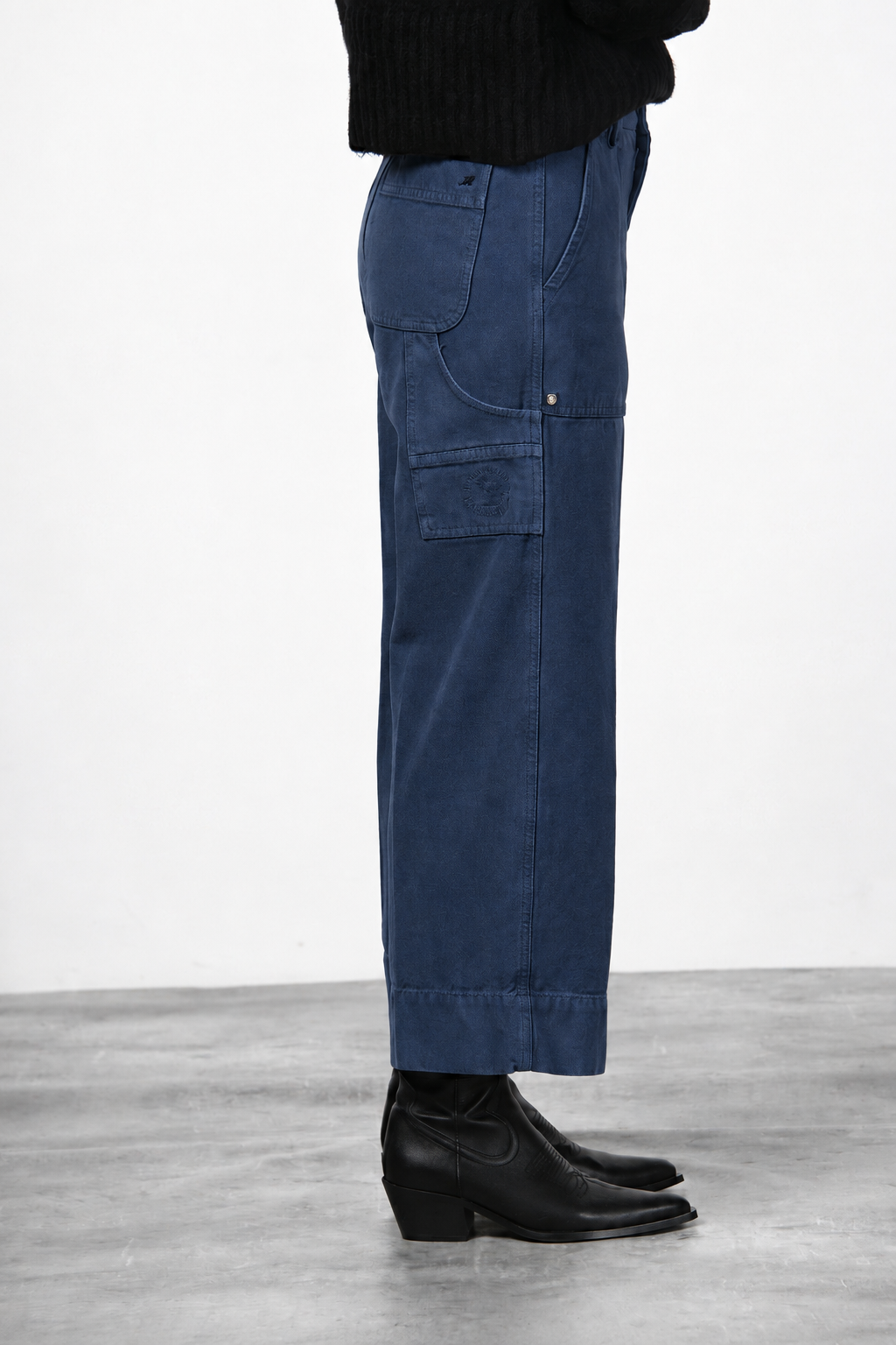 Dallas Wide pantalon chino femme en canvas straight fit