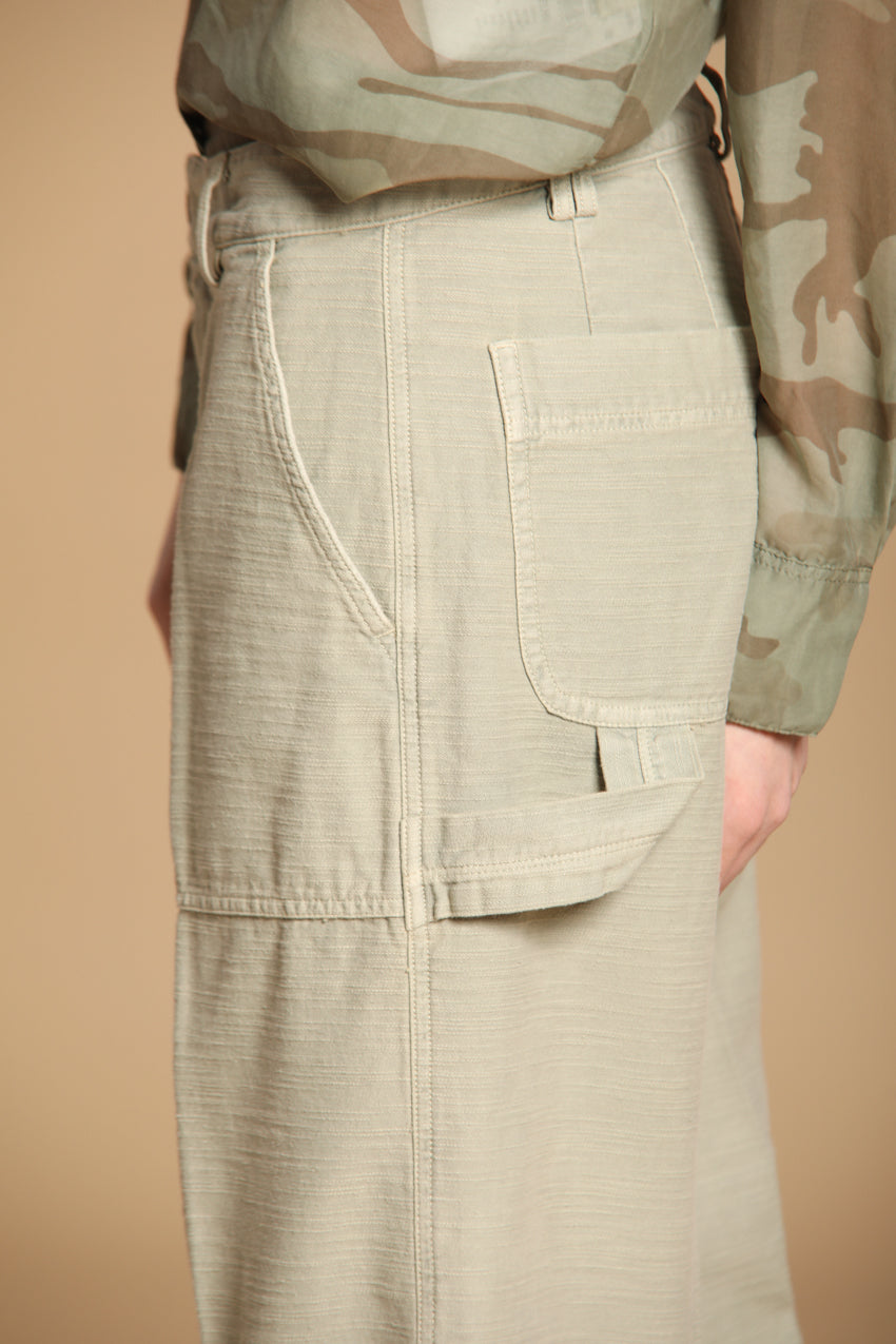 Dallas Wide Damen Cargo-Hose aus Satin Wide Leg