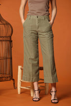 Dallas Wide Pantalon Cargo femme en coton flammé Wide Leg