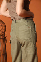 Dallas Wide Pantalon Cargo femme en coton flammé Wide Leg