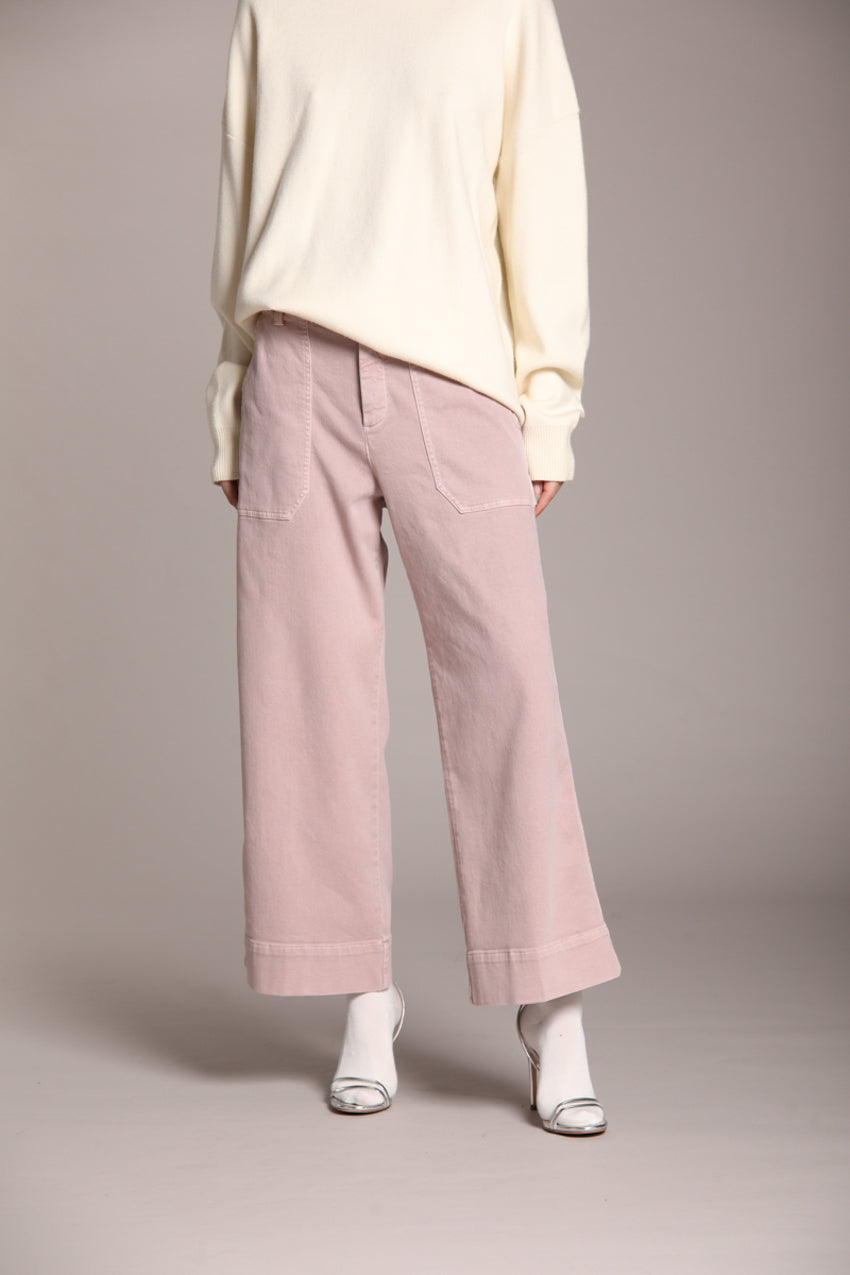 Foto 1 Dallas Wide pantaloni cargo donna in gabardina wide leg