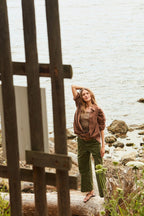 Dallas Wide pantalón cargo mujer en algodón flameado straight fit