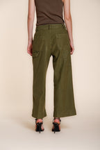 Dallas Wide pantalón cargo mujer en algodón flameado straight fit
