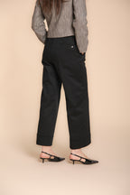 Foto 5 New York Studio Cropped pantalone chino donna in gabardina wide leg