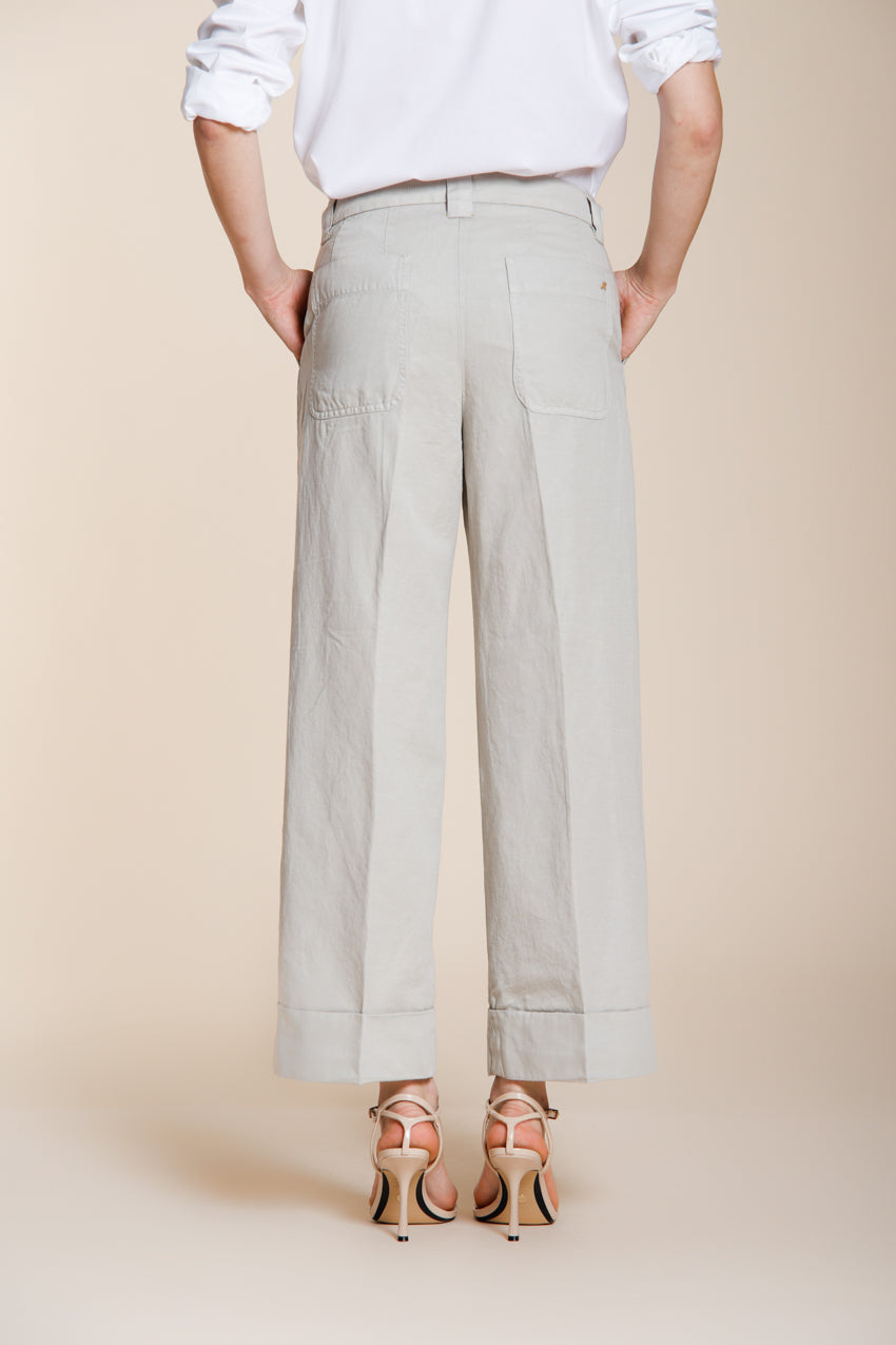 New York Studio Cropped women's chino pants in linen and cotton straight fit