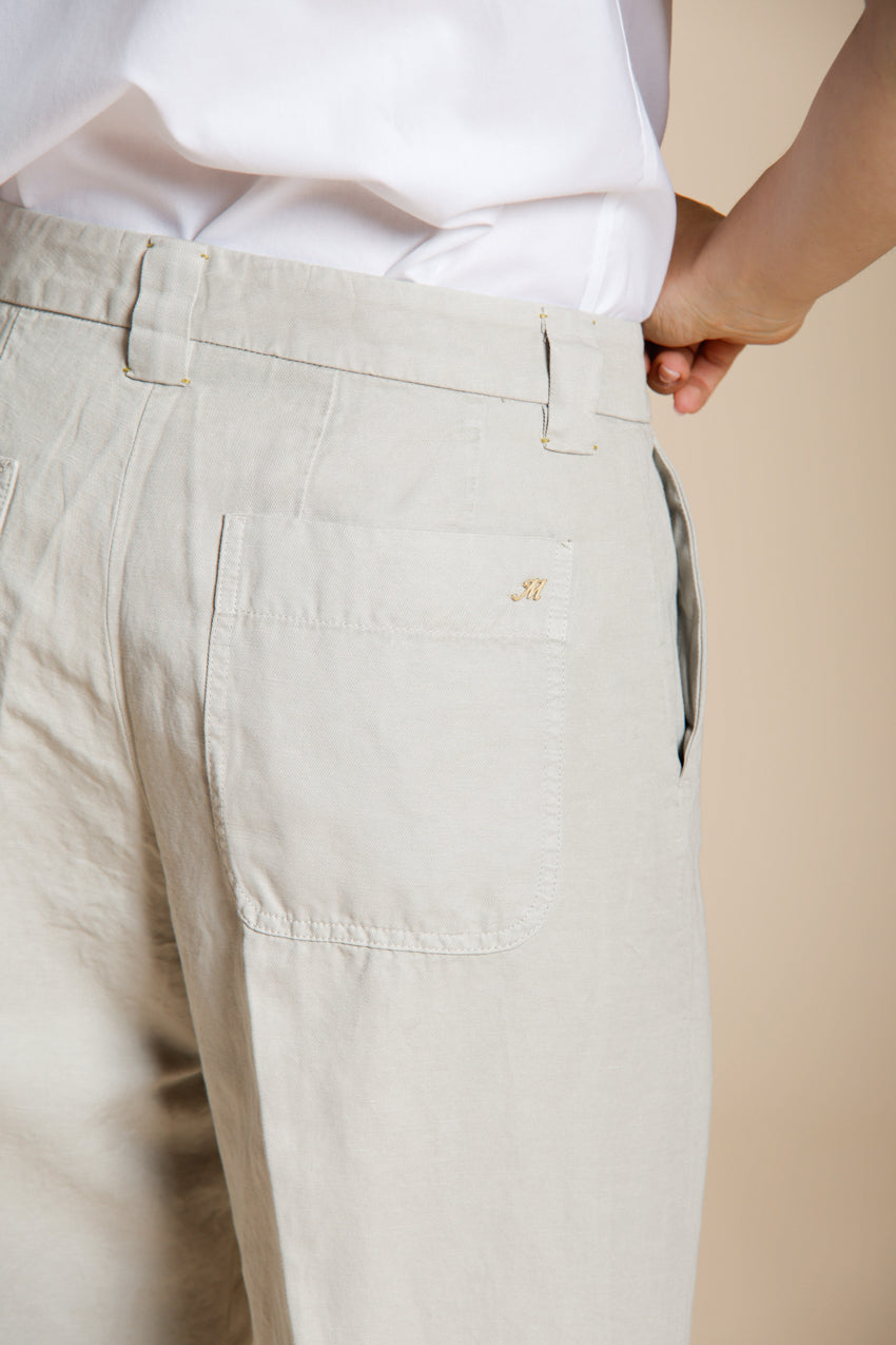 New York Studio Cropped pantalón chino mujer en lino y algodón straight fit