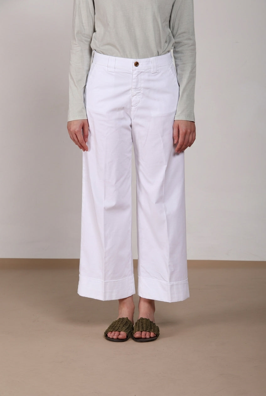 New York Studio Cropped pantalone chino donna in gabardina straight fit