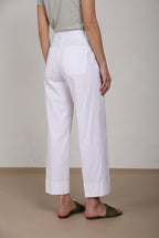 New York Studio Cropped pantalone chino donna in gabardina straight fit