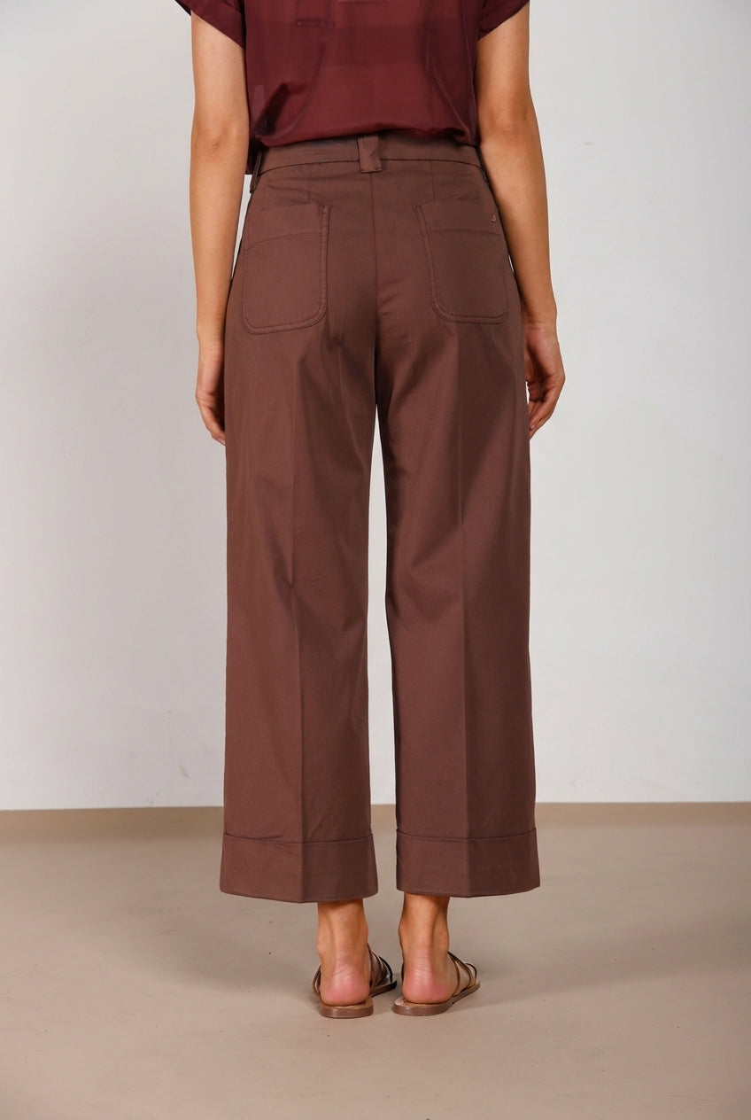 New York Studio Cropped pantalone chino donna in gabardina straight fit