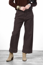 New York Studio Crop pantalone chino donna in twill stretch straight fit