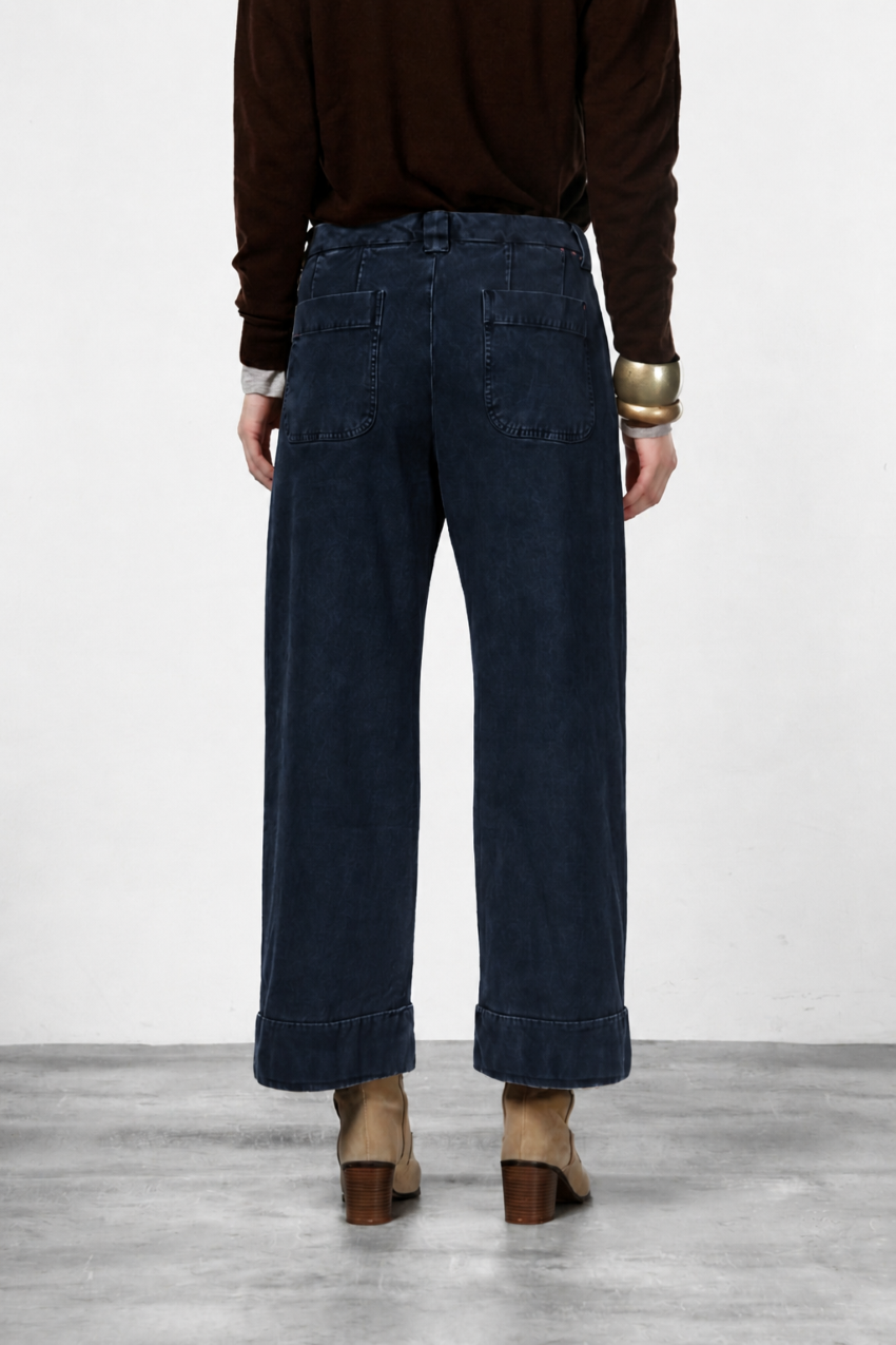 New York Studio Crop pantalone chino donna in twill stretch straight fit