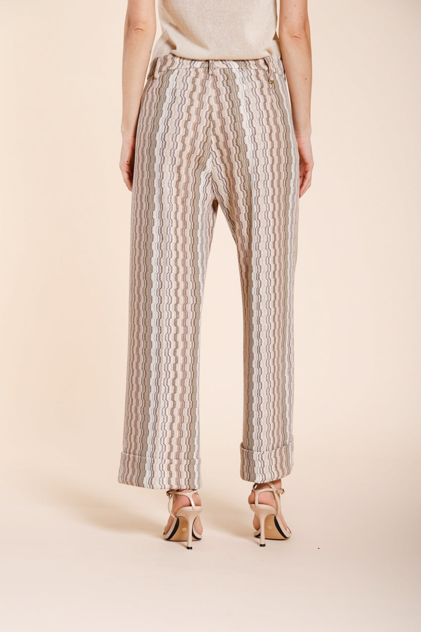 New York Studio Cropped City women's chino pants in striped jersey straight fit