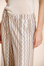 New York Studio Cropped City women's chino pants in striped jersey straight fit