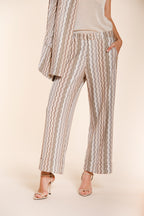 New York Studio Cropped City pantalón chino mujer en jersey de rayas straight fit