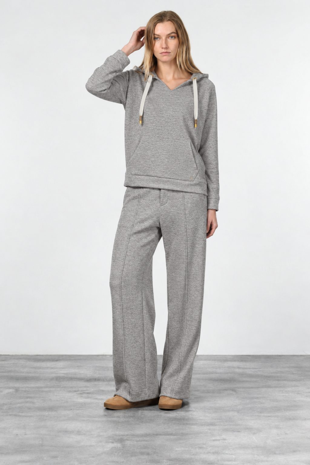 New York Studio Elax pantalón chino de mujer en jersey efecto punto straight fit
