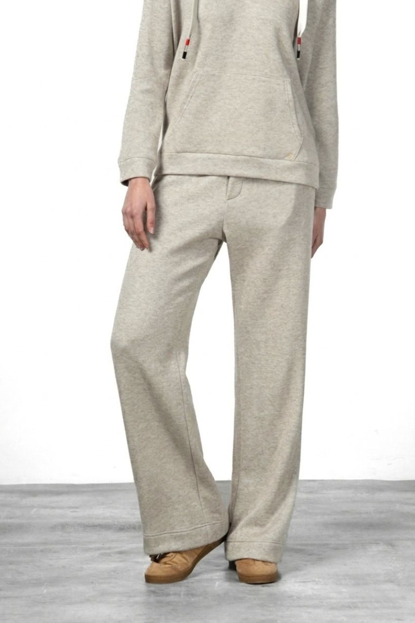 New York Studio Elax pantalone chino donna in jersey effetto maglia straight fit