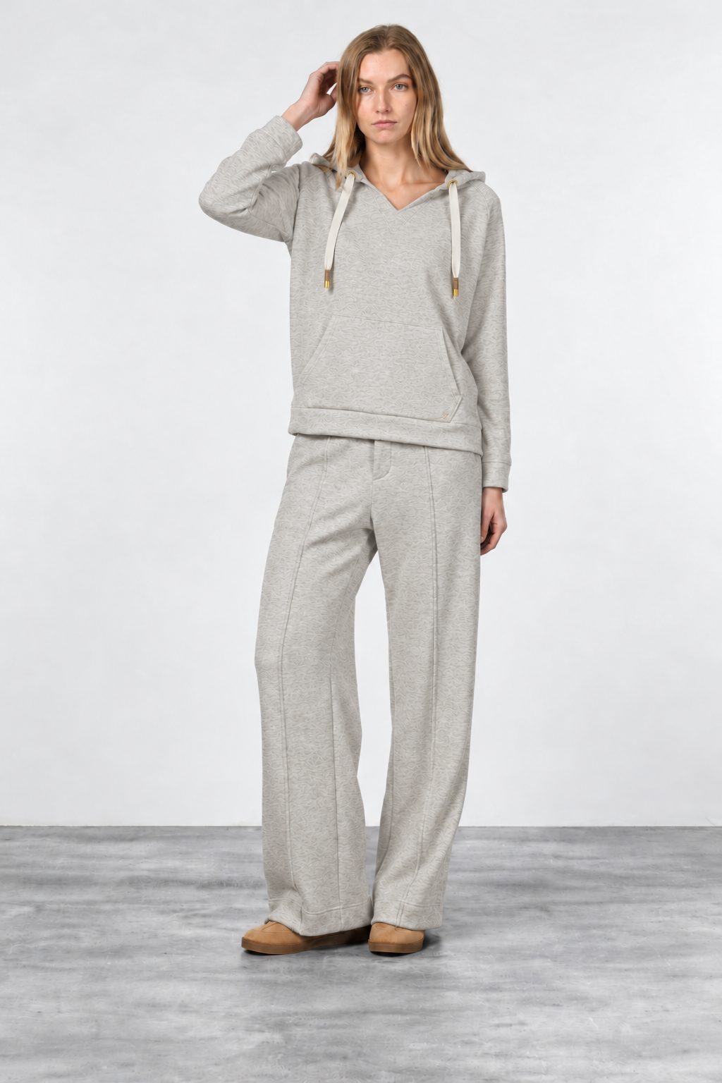 New York Studio Elax pantalón chino de mujer en jersey efecto punto straight fit
