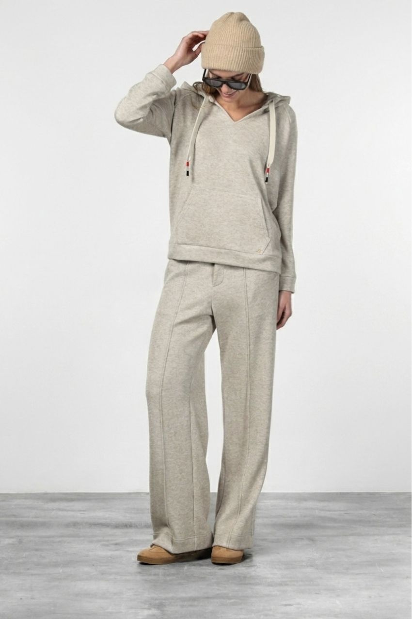 New York Studio Elax pantalone chino donna in jersey effetto maglia straight fit