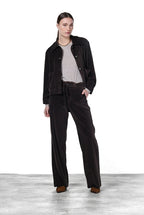 New York Studio Elax pantalón chino de mujer en terciopelo de pana ancha straight fit