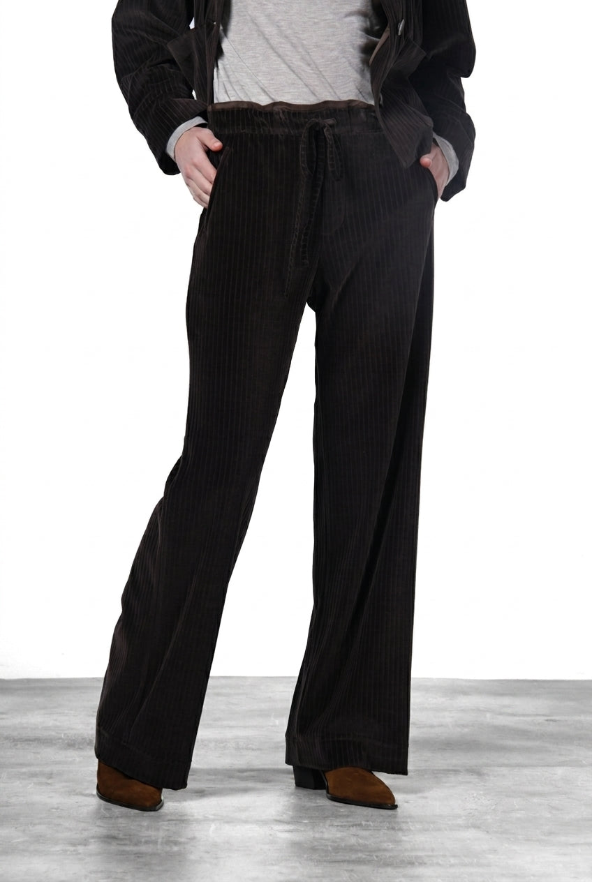 New York Studio Elax pantalón chino de mujer en terciopelo de pana ancha straight fit