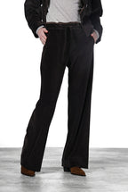 New York Studio Elax pantalón chino de mujer en terciopelo de pana ancha straight fit