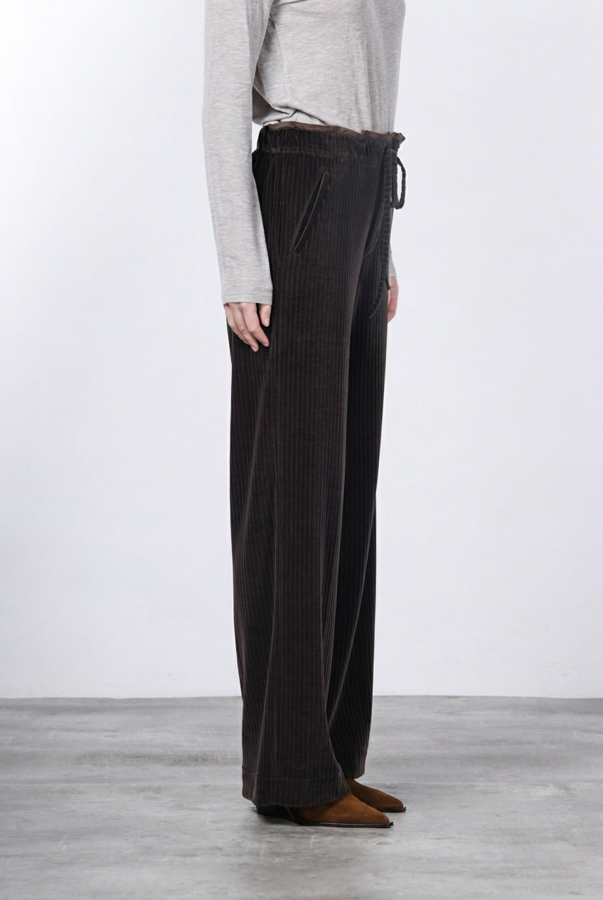 New York Studio Elax pantalón chino de mujer en terciopelo de pana ancha straight fit