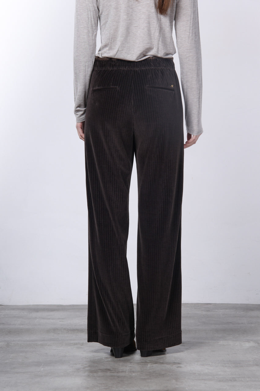 New York Studio Elax pantalón chino de mujer en terciopelo de pana ancha straight fit