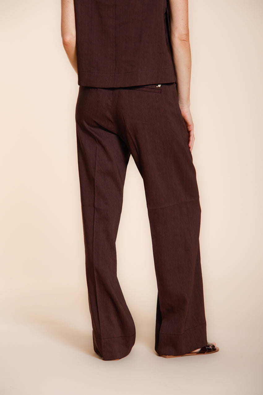 New York Studio Elax pantalón chino jogger mujer de tela mezcla de lino straight fit