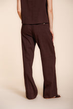 New York Studio Elax pantalón chino jogger mujer de tela mezcla de lino straight fit
