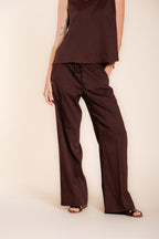 New York Studio Elax pantalón chino jogger mujer de tela mezcla de lino straight fit