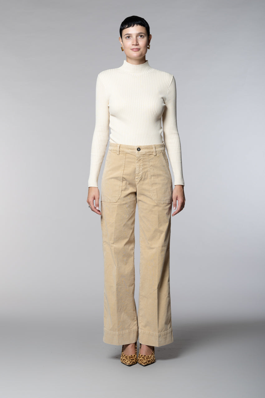 Dallas Wide L pantalon cargo femme en velours 1000 raies wide leg