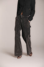 Foto 3 Dallas Wide L pantaloni cargo donna in velluto 1000 righe wide leg