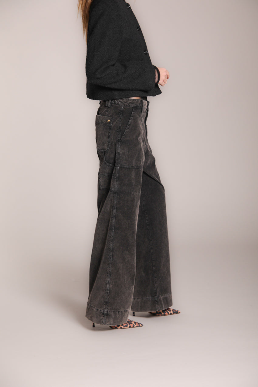 Foto 6 Dallas Wide L pantaloni cargo donna in velluto 1000 righe wide leg