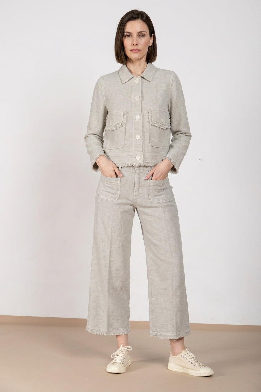 New York Studio Cropped pantalone chino donna in stuoia straight fit