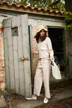 New York Studio Cropped pantalón chino mujer en esterilla straight fit