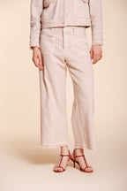 New York Studio Cropped pantalone chino donna in stuoia straight fit