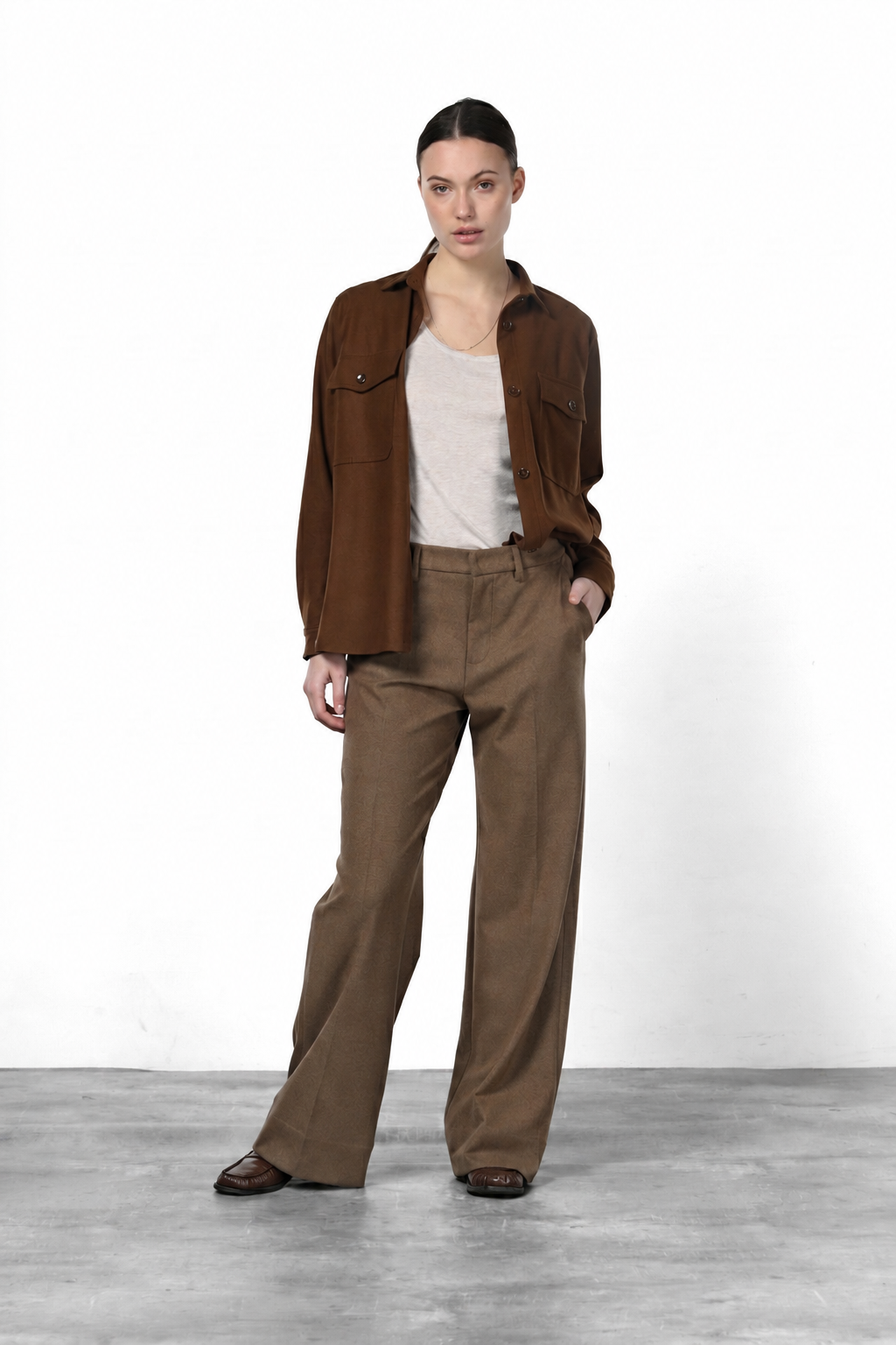 New York Studio Tailored women’s chino pants in flannel jersey with straight fit