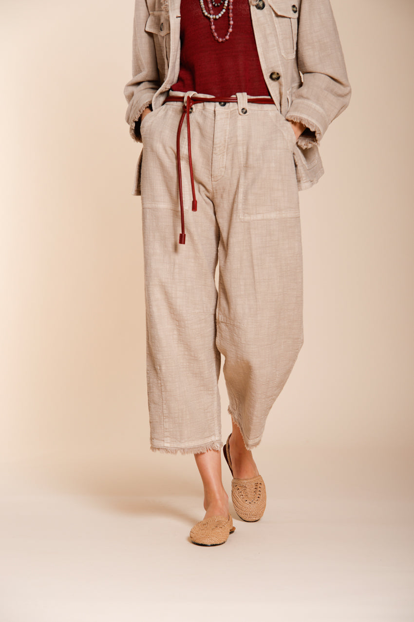 Vivienne Work pantalon cargo femme en natté balloon fit