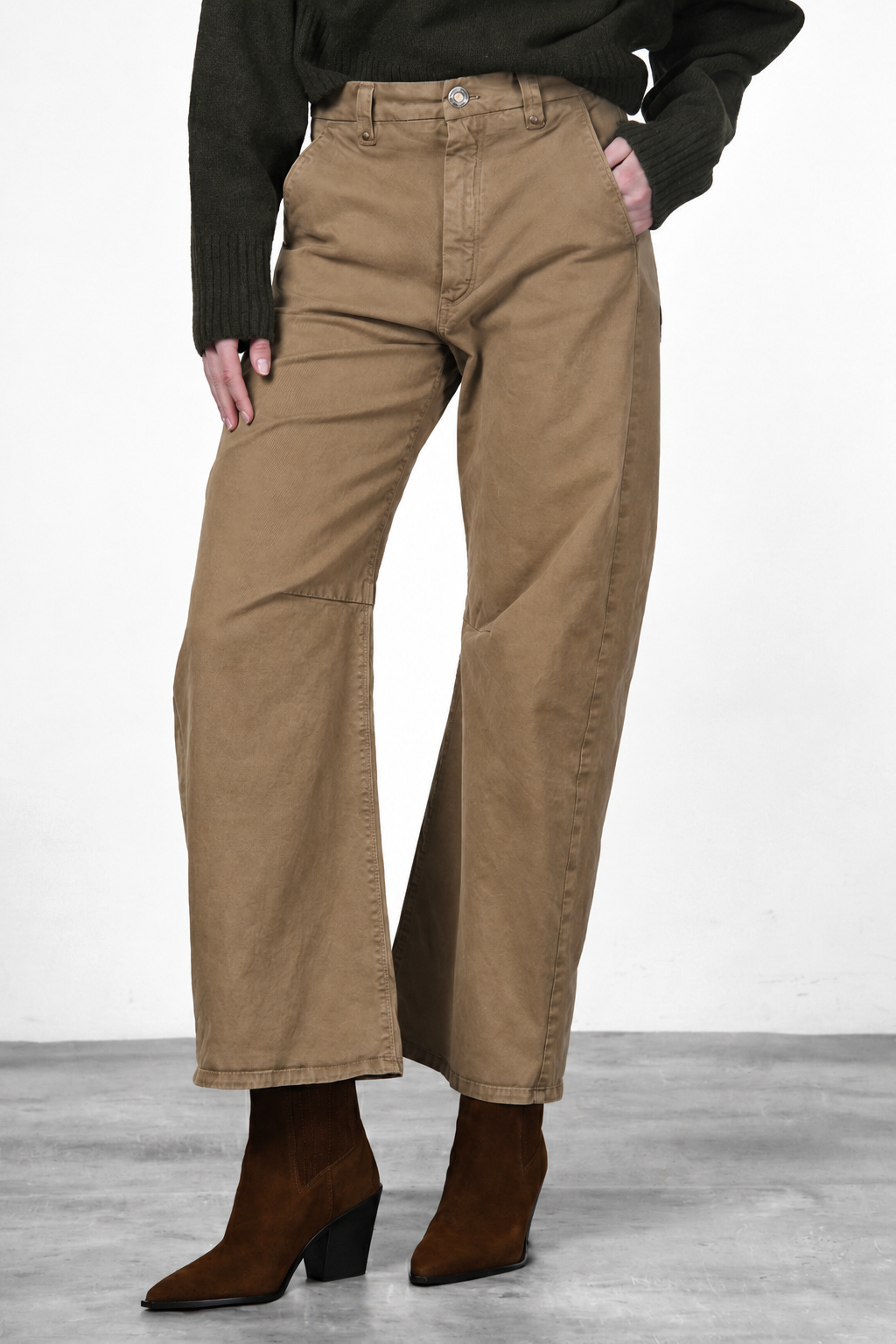 Vivienne City pantalone chino donna in gabardina baloon fit