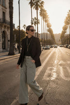 Venice women’s chino pants in twill with balloon fit ①
