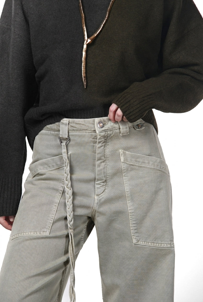 Venice pantalon chino femme en twill balloon fit ①