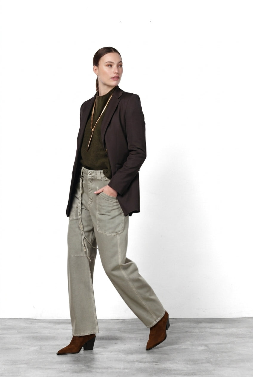 Venice pantalon chino femme en twill balloon fit ①