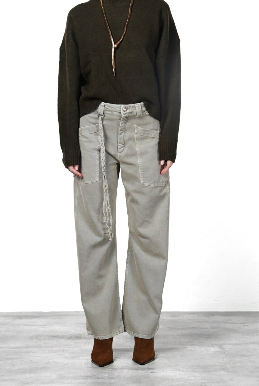 Venice pantalon chino femme en twill balloon fit ①