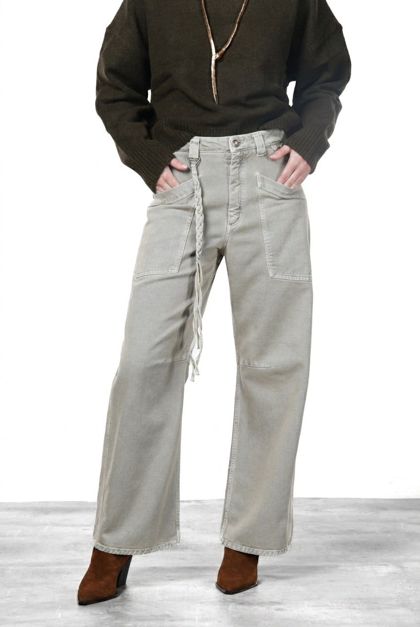 Venice pantalon chino femme en twill balloon fit ①