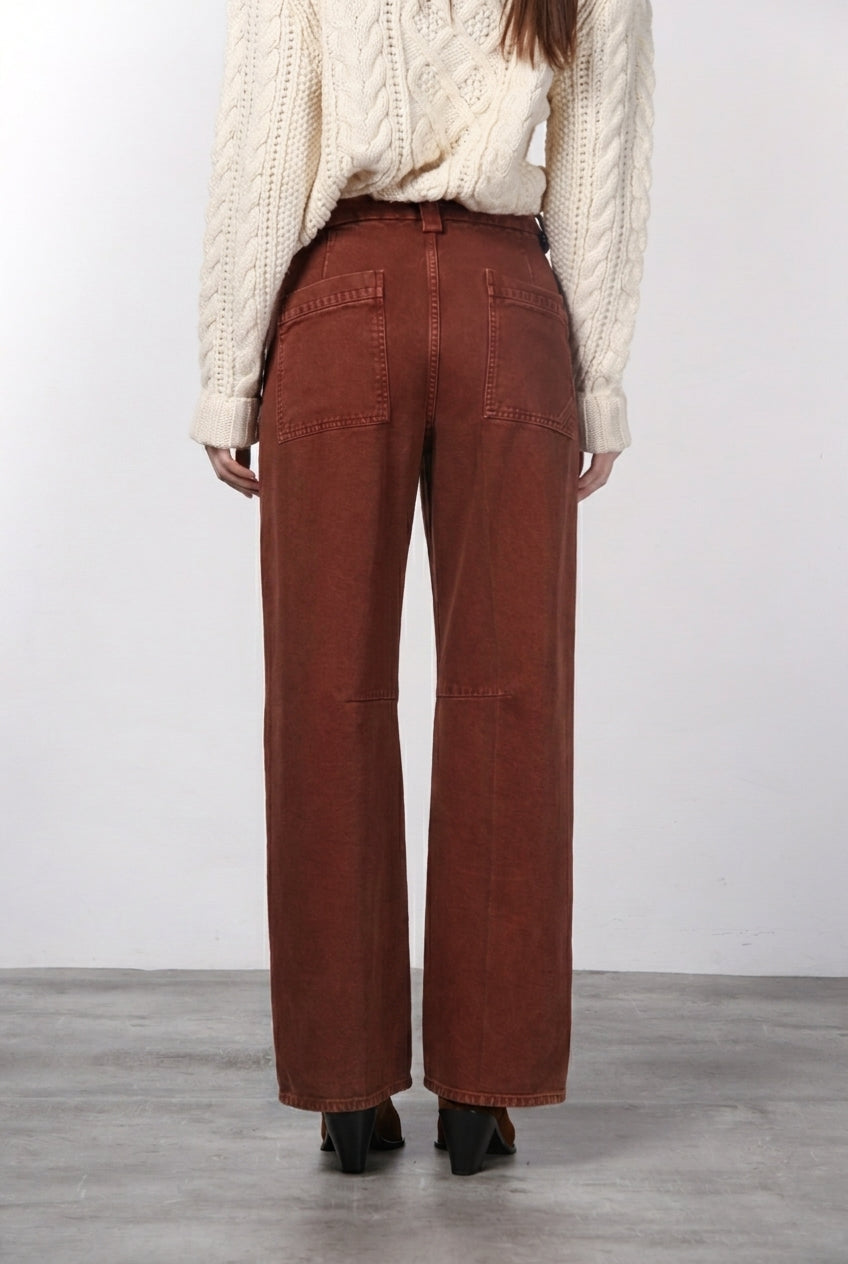 Violette pantalone chino donna in twill baloon fit ①