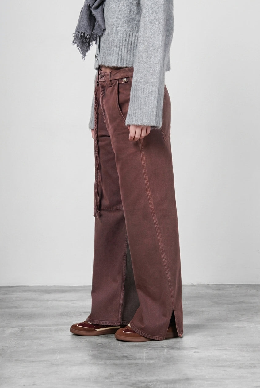 Violette pantalon chino femme en twill balloon fit ①
